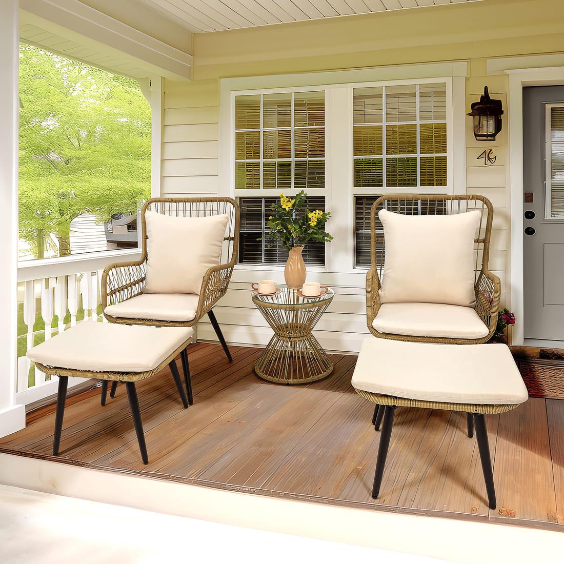 Wicker Patio Chairs with Ottoman (5 Pieces) Assembly Guidance – Pamapic