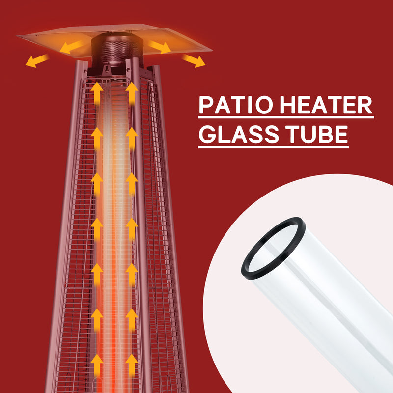 Patio heater glass tube