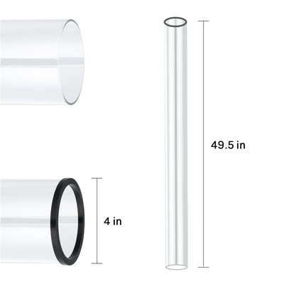 the size of pamapic glass tube replacement for 4-sided pyramid patio heater