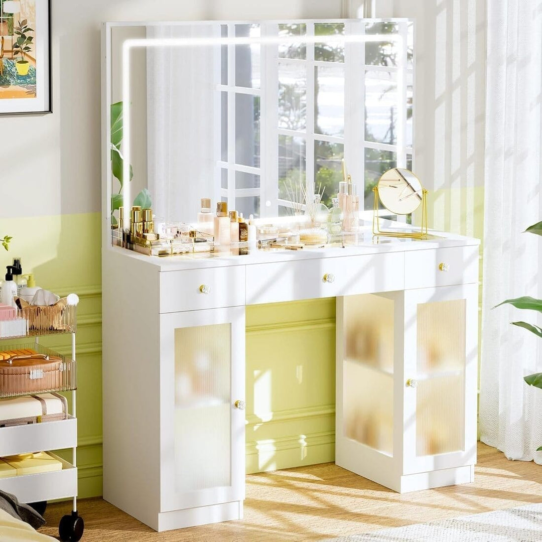 Set Clear Makeup Chair Vanity Table With Clear Dressing Room Chair