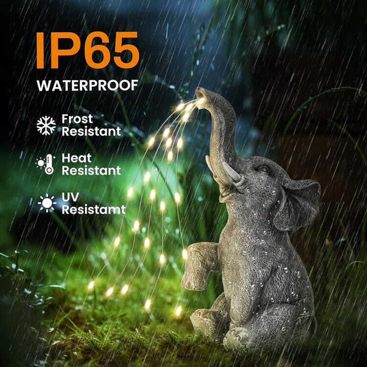 Gigalumi Solar Outdoor Elephant Statue (1 Pack), Excluded from any Promotions