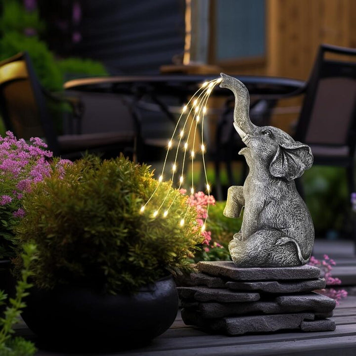 Gigalumi Solar Outdoor Elephant Statue (1 Pack), Excluded from any Promotions
