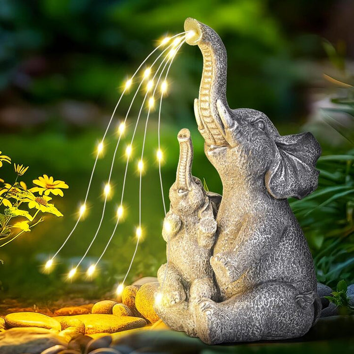 Gigalumi Solar Mother and Baby Elephant Garden Statue Light Decor Ornament Gift(1 Pack), Excluded from any Promotions