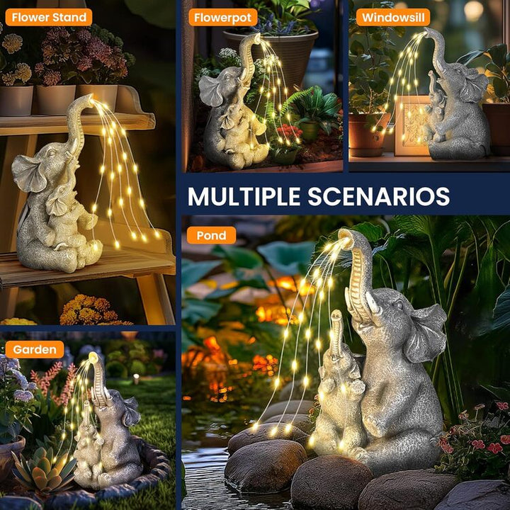 Gigalumi Solar Mother and Baby Elephant Garden Statue Light Decor Ornament Gift(1 Pack), Excluded from any Promotions