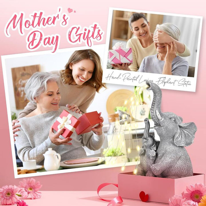 Gigalumi Solar Mother and Baby Elephant Garden Statue Light Decor Ornament Gift(1 Pack), Excluded from any Promotions