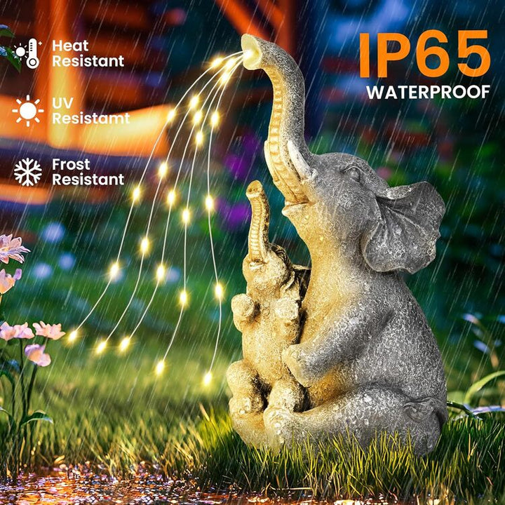 Gigalumi Solar Mother and Baby Elephant Garden Statue Light Decor Ornament Gift(1 Pack), Excluded from any Promotions