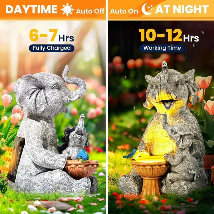 Gigalumi Solar Loving Elephant Yard Decoration (1 Pack), Excluded from any Promotions