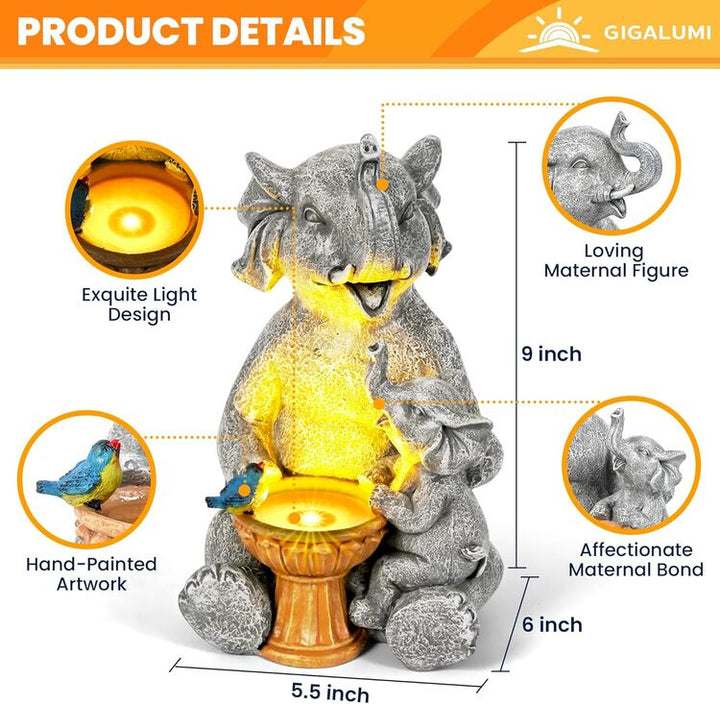 Gigalumi Solar Loving Elephant Yard Decoration (1 Pack), Excluded from any Promotions