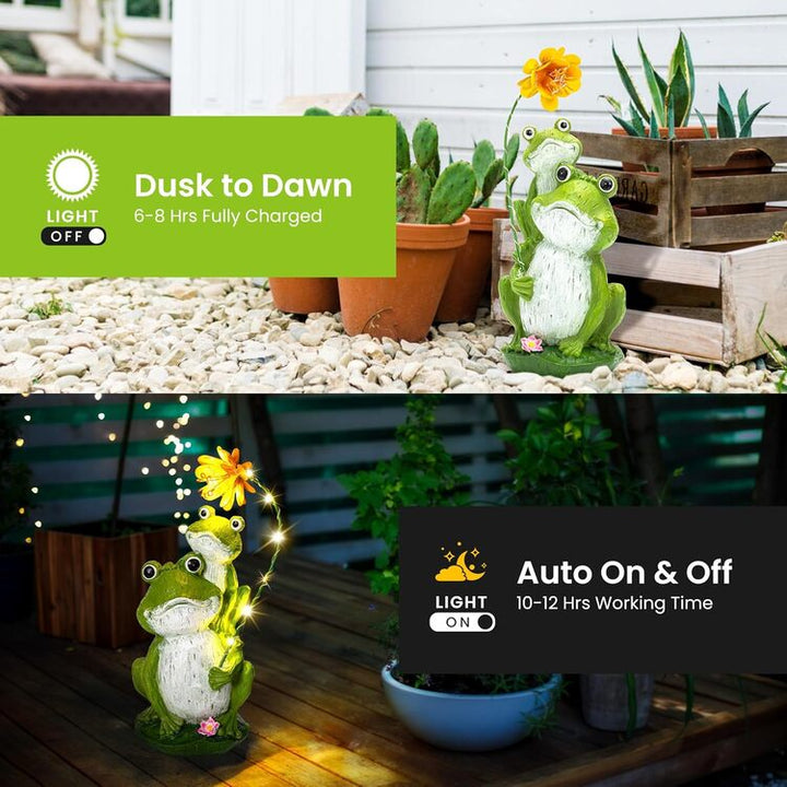Gigalumi Solar Frog Garden Statue (1 Pack), Excluded from any Promotions