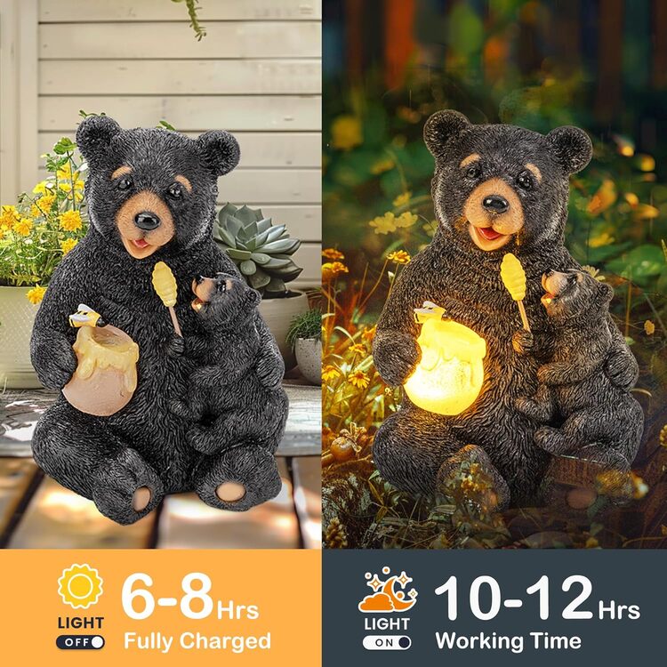 Gigalumi Solar Honey Bear Statue (1 Pack), Excluded from Any Promotions