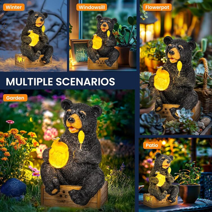 Gigalumi Solar Bear Garden Statue Decor Lights Gift for Mom, Grandma(1 Pack), Excluded from any Promotions