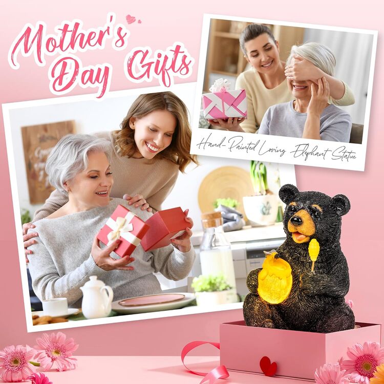 Gigalumi Solar Bear Garden Statue Decor Lights Gift for Mom, Grandma(1 Pack), Excluded from any Promotions