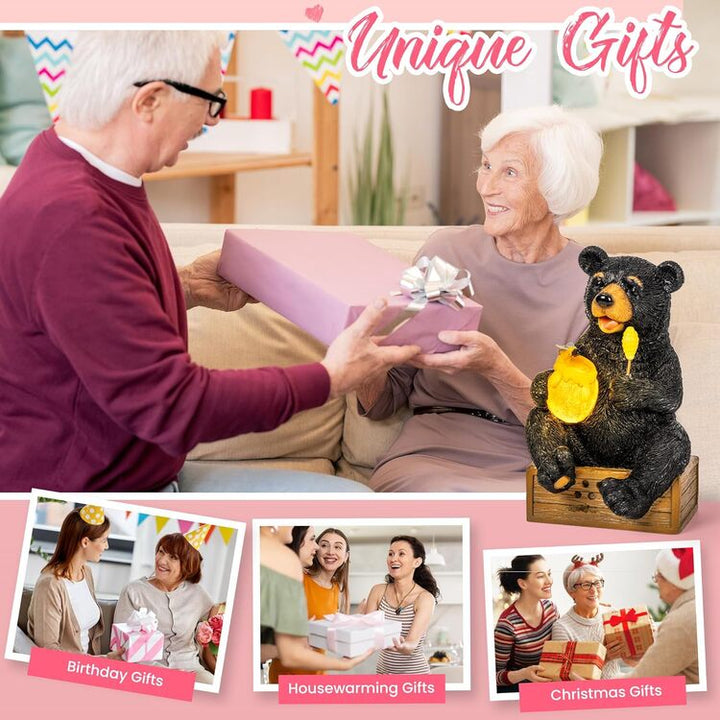 Gigalumi Solar Bear Garden Statue Decor Lights Gift for Mom, Grandma(1 Pack), Excluded from any Promotions