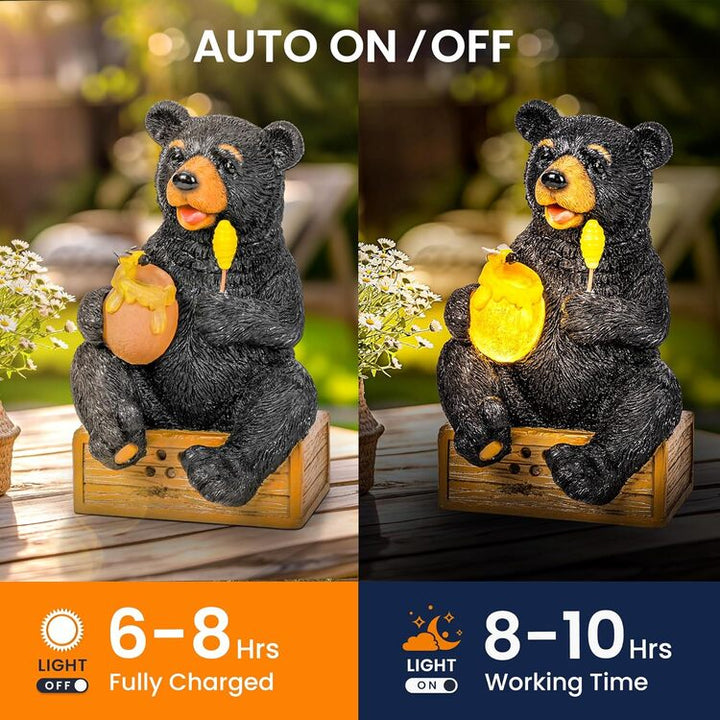 Gigalumi Solar Bear Garden Statue Decor Lights Gift for Mom, Grandma(1 Pack), Excluded from any Promotions