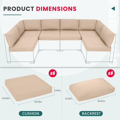 Pamapic Replacement Couch Cushions (14 Pieces)