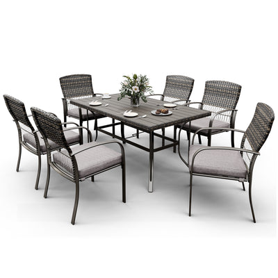 Pamapic Outdoor Dining Table Set (7 Pieces)
