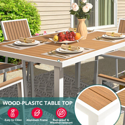 Pamapic Aluminum Outdoor Dining Table Set (8 Pieces)