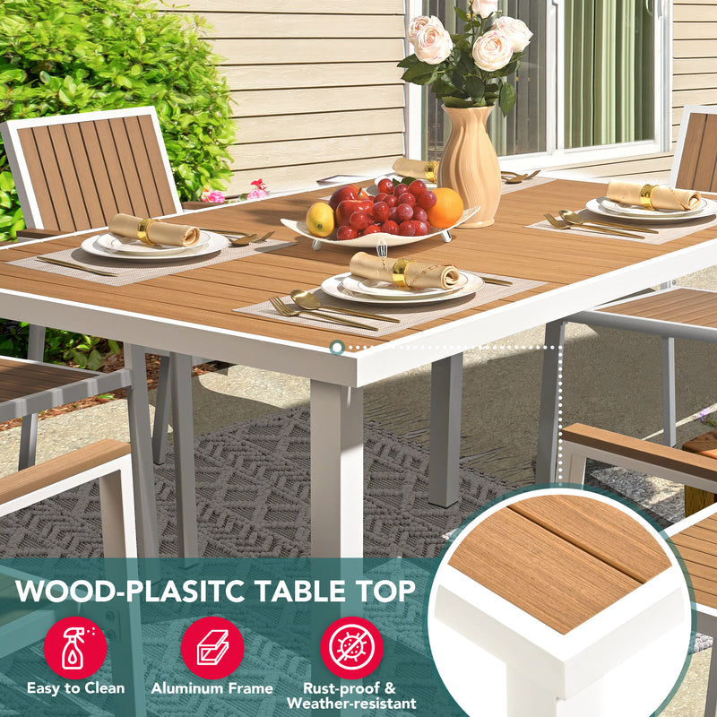 Pamapic Aluminum Outdoor Dining Table Set (8 Pieces)