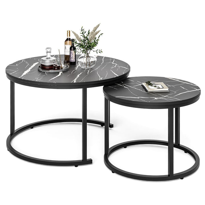 Round Nesting Coffee Table Set of 2