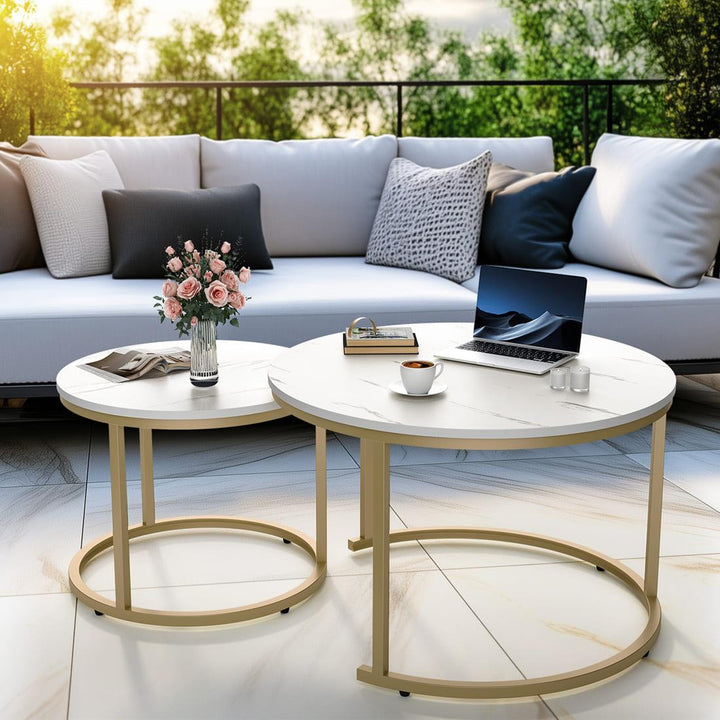 Round Nesting Coffee Table Set of 2