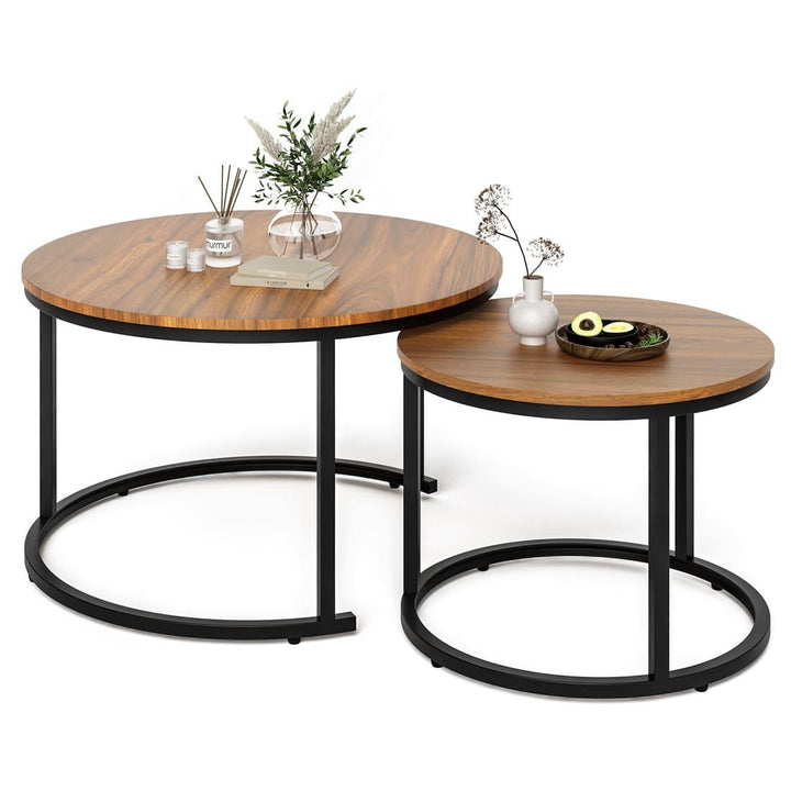 Round Nesting Coffee Table Set of 2