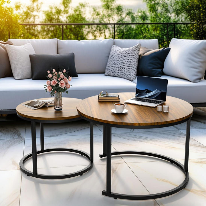 Round Nesting Coffee Table Set of 2