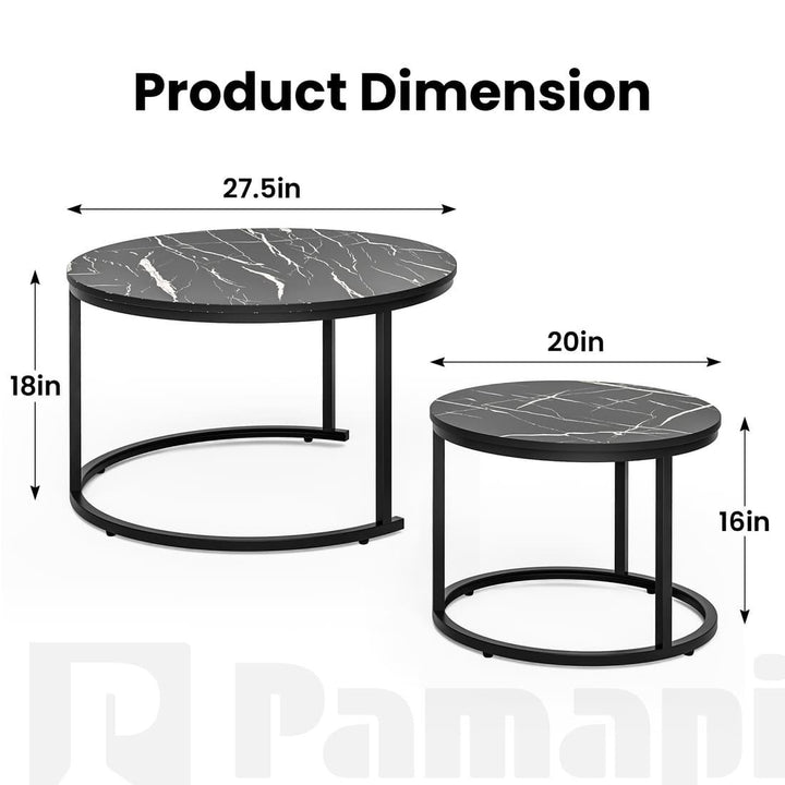 Round Nesting Coffee Table Set of 2