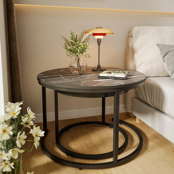 Round Nesting Coffee Table Set of 2