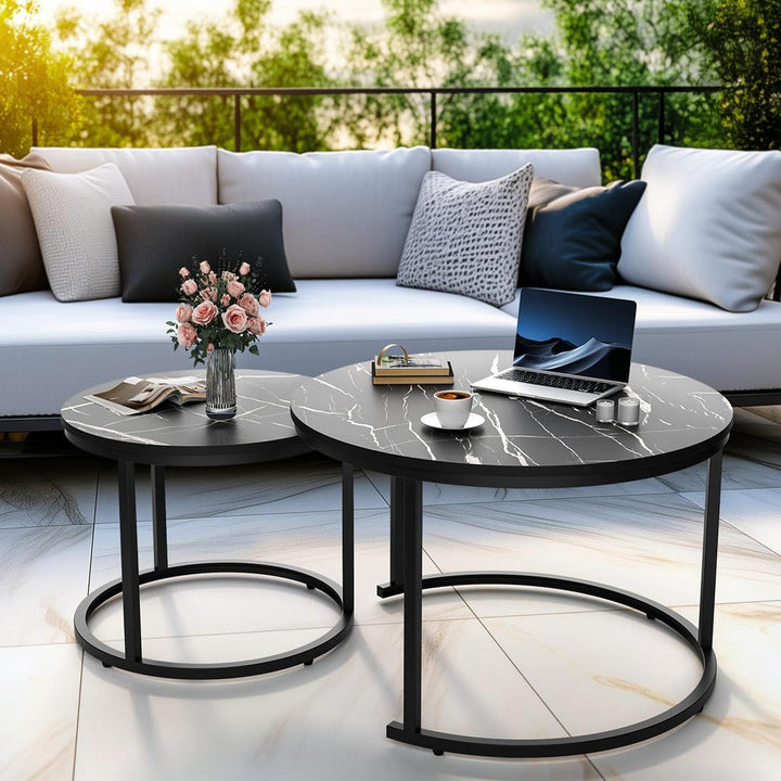 Round Nesting Coffee Table Set of 2