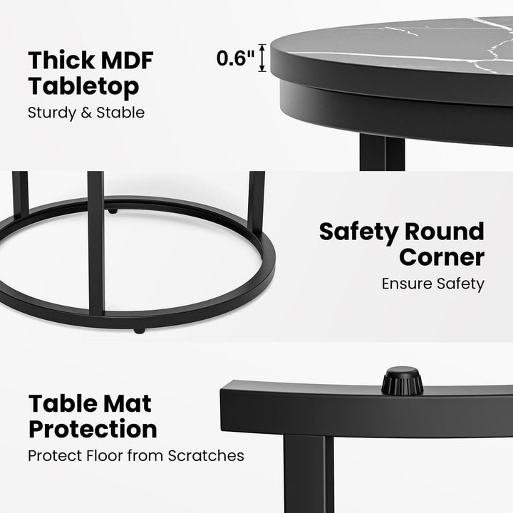 Round Nesting Coffee Table Set of 2