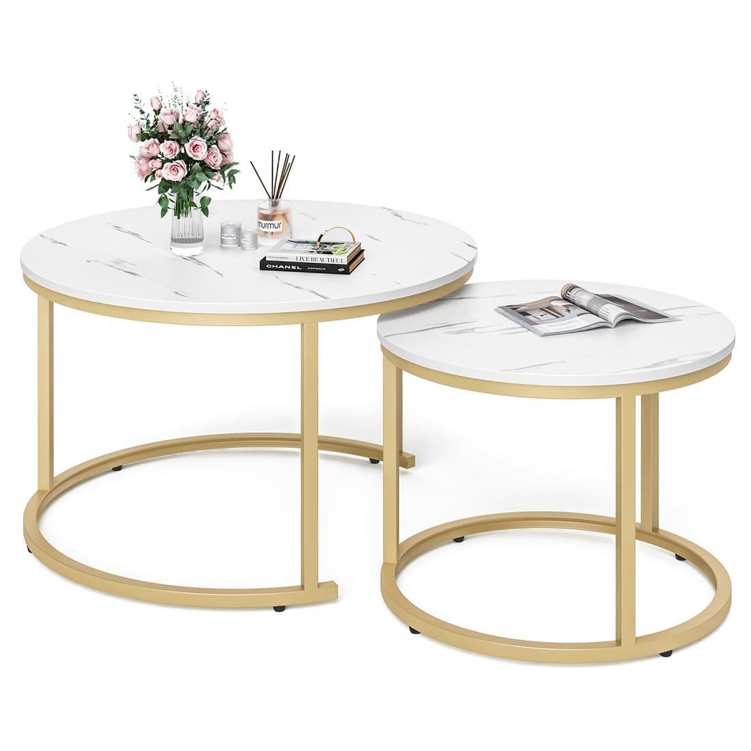 Round Nesting Coffee Table Set of 2