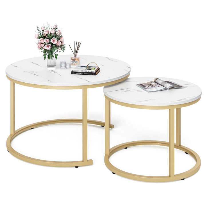 Round Nesting Coffee Table Set of 2