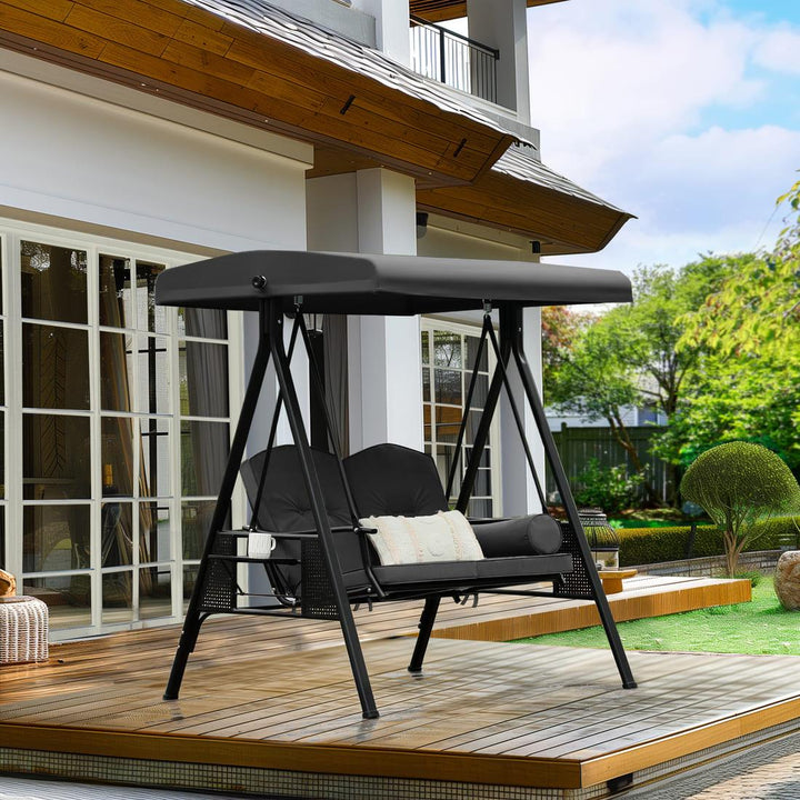 Pamapic Outdoor Swing with Canopy & Cushions
