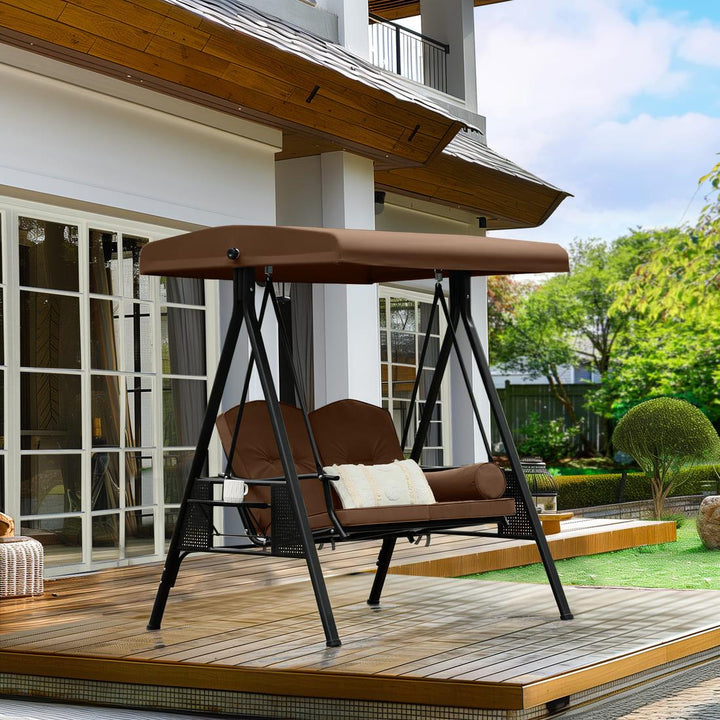 Pamapic Outdoor Swing with Canopy & Cushions
