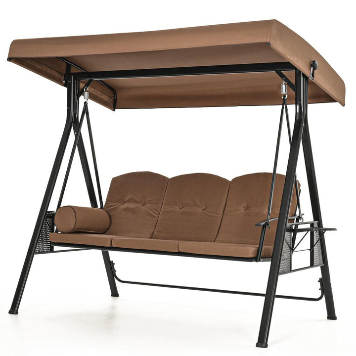 Pamapic Outdoor Swing with Canopy & Cushions