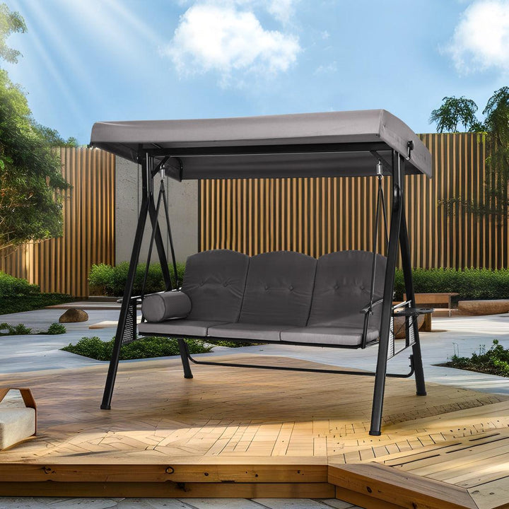 Pamapic Outdoor Swing with Canopy & Cushions