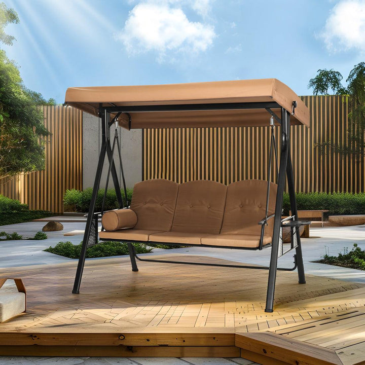 Pamapic Outdoor Swing with Canopy & Cushions