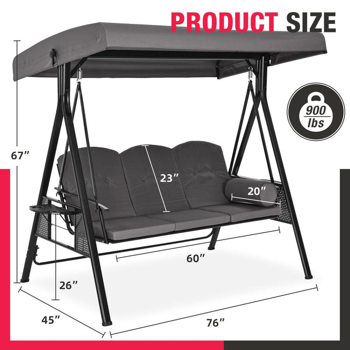 Pamapic Outdoor Swing with Canopy & Cushions