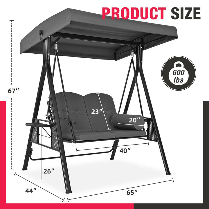Pamapic Outdoor Swing with Canopy & Cushions