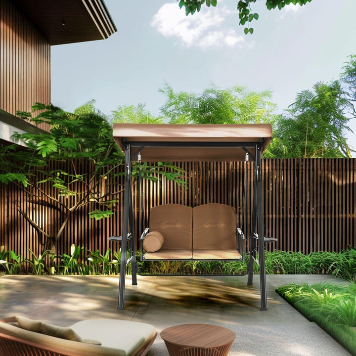 Pamapic Outdoor Swing with Canopy & Cushions