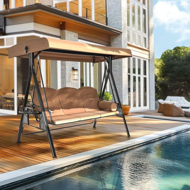 Pamapic Outdoor Swing with Canopy & Cushions