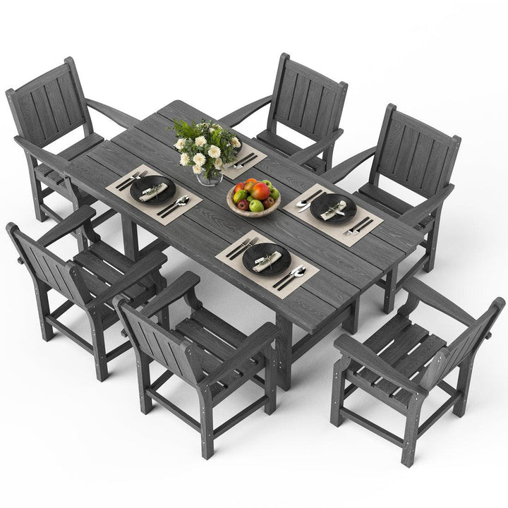 Pamapic HDPE Patio Furniture Dining Set (7 Pieces)