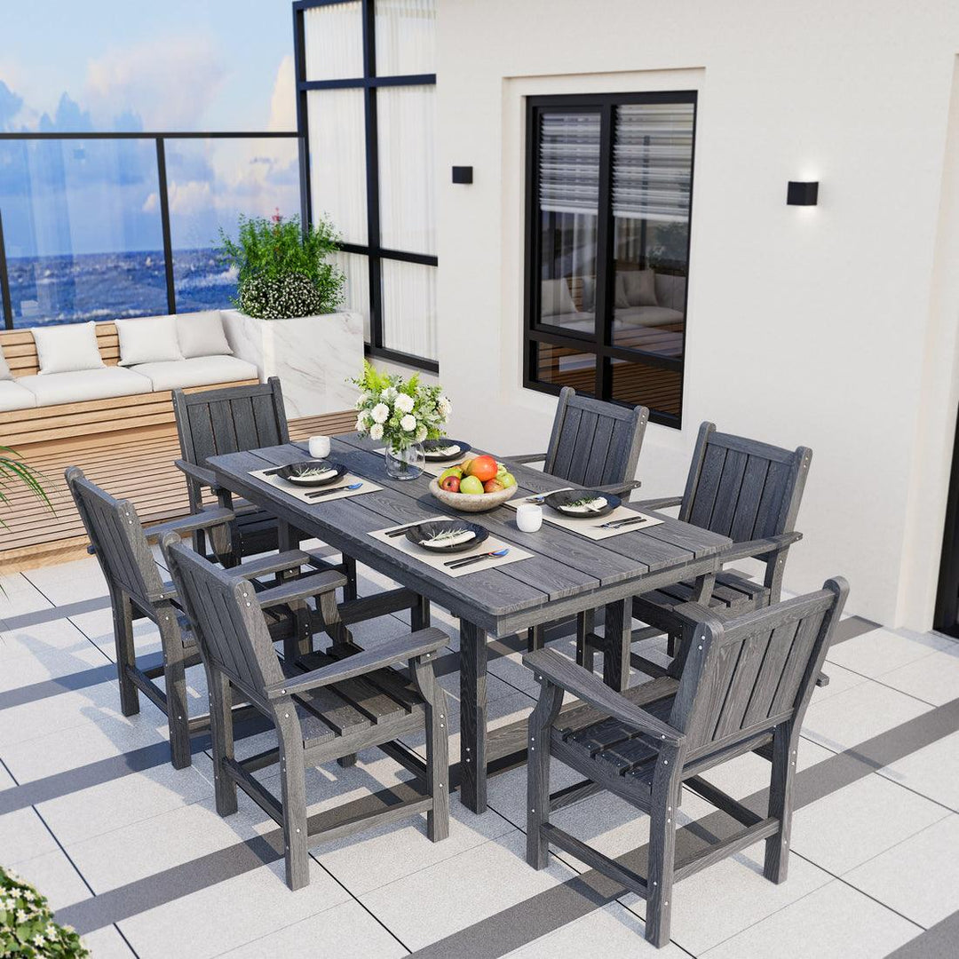 Pamapic HDPE Patio Furniture Dining Set (7 Pieces)