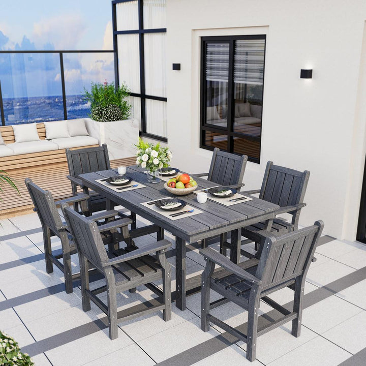 Pamapic HDPE Patio Furniture Dining Set (7 Pieces)