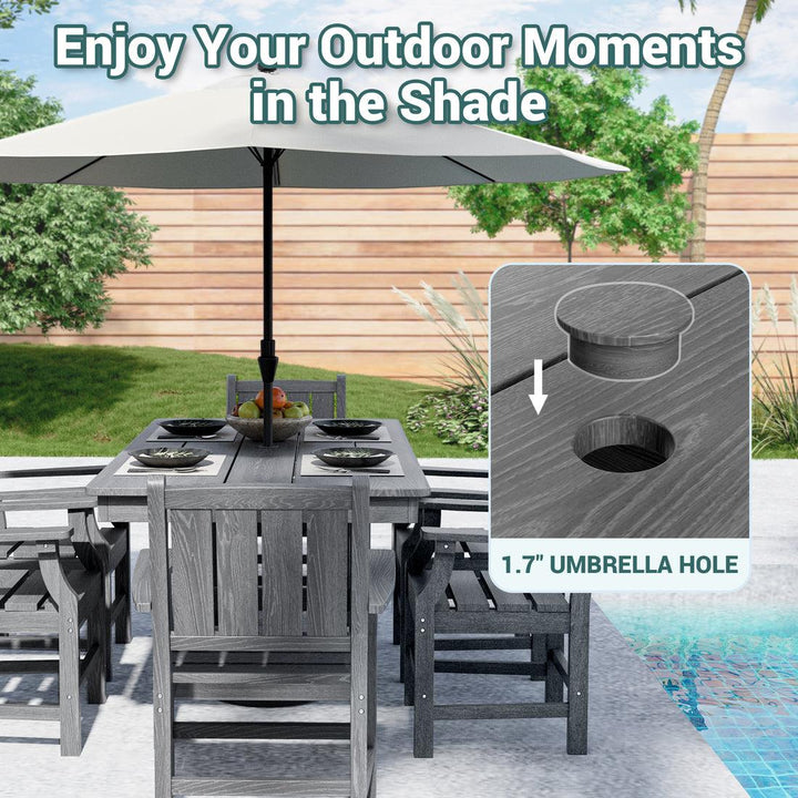 Pamapic HDPE Patio Furniture Dining Set (7 Pieces)