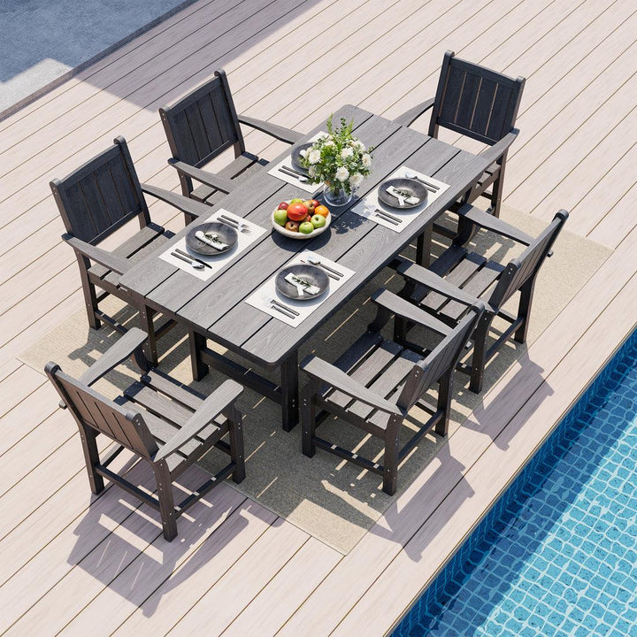 Pamapic HDPE Patio Furniture Dining Set (7 Pieces)