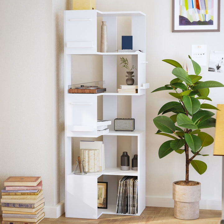 Pamapic 63" Corner Wall Shelf with 5 Tiers