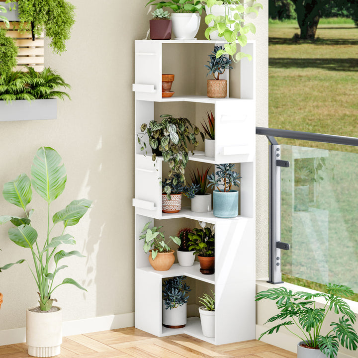 Pamapic 63" Corner Wall Shelf with 5 Tiers