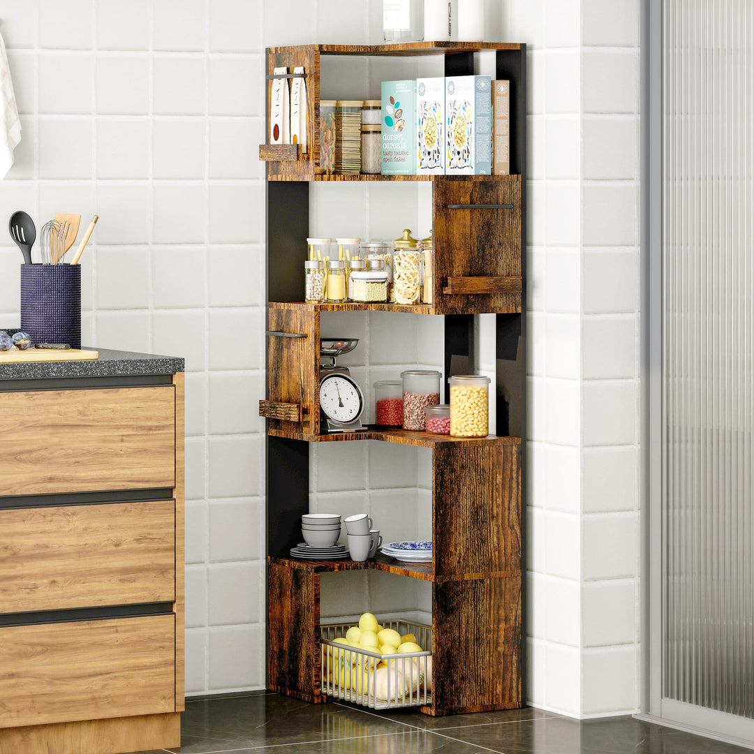 Pamapic 63" Corner Wall Shelf with 5 Tiers