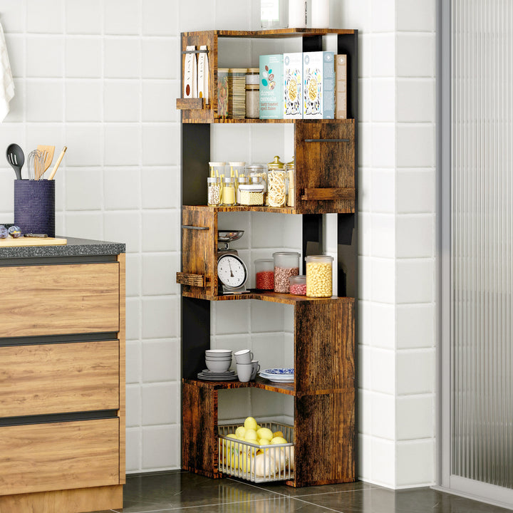 Pamapic 63" Corner Wall Shelf with 5 Tiers